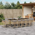 15-Piece Garden Furniture Set with Cushions Poly Rattan Mixed Beige