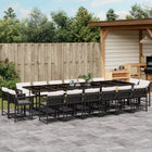 17-piece Garden Set with Cushions Poly Rattan Black