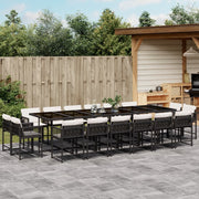 Tuinset 17-delig poly rattan zwart met kussens