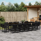 17-piece Garden Set with Cushions Poly Rattan Black