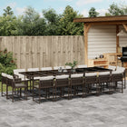17-Piece Garden Furniture Set with Cushions Poly Rattan Brown