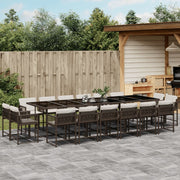 Tuinset 17-delig poly rattan bruin met kussens