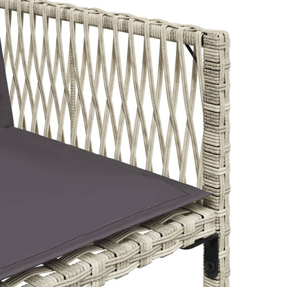 17-delige Tuinset met kussens poly rattan lichtgrijs