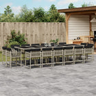 Tuinset 17-delig poly rattan lichtgrijs