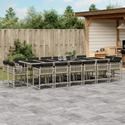 Tuinset 17-delig poly rattan lichtgrijs