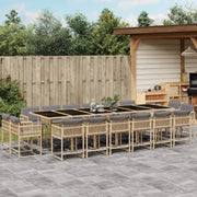 Tuinset 17-delig poly rattan gemengd beige