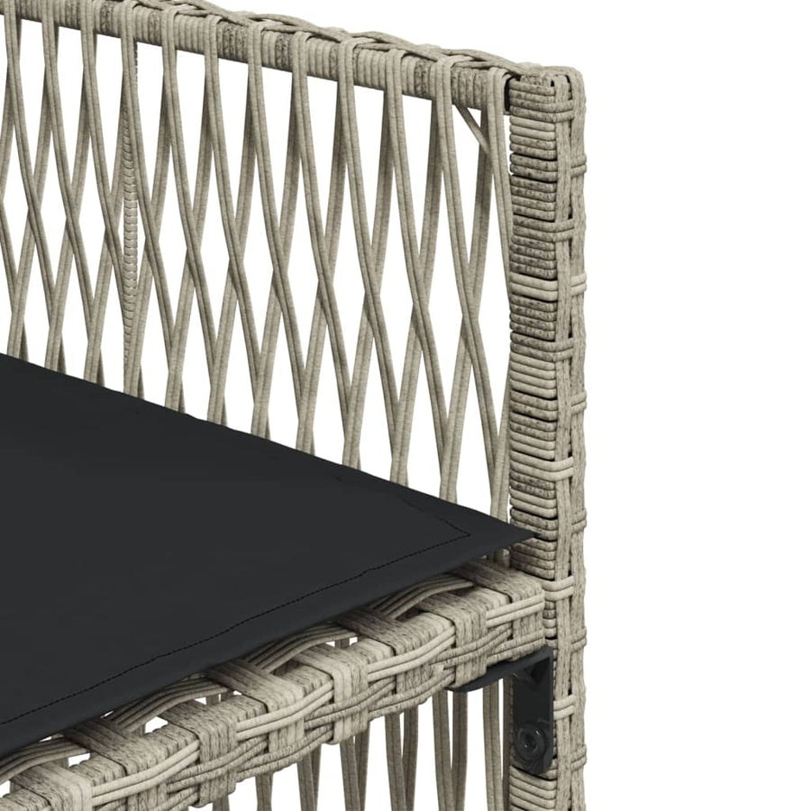 5-delige Tuinset met kussens poly rattan lichtgrijs