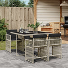 Tuinset 5-delig poly rattan lichtgrijs