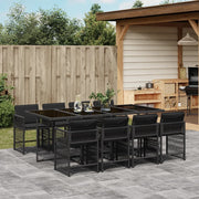 Tuinset 9-delig poly rattan zwart
