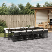 Tuinset 13-delig poly rattan zwart met kussens