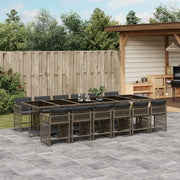 Tuinset poly rattan grijs 13-delig met kussens