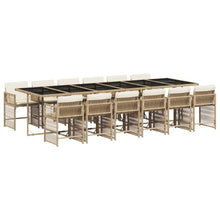 13-delige Tuinset met kussens poly rattan beige