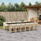 13-delige Tuinset met kussens poly rattan beige