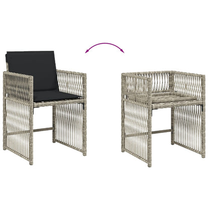 13-delige Tuinset met kussens poly rattan lichtgrijs