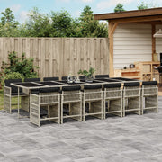 Tuinset 13-delig poly rattan lichtgrijs