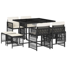 9-delige Tuinset poly rattan zwart