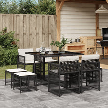 9-delige Tuinset poly rattan zwart