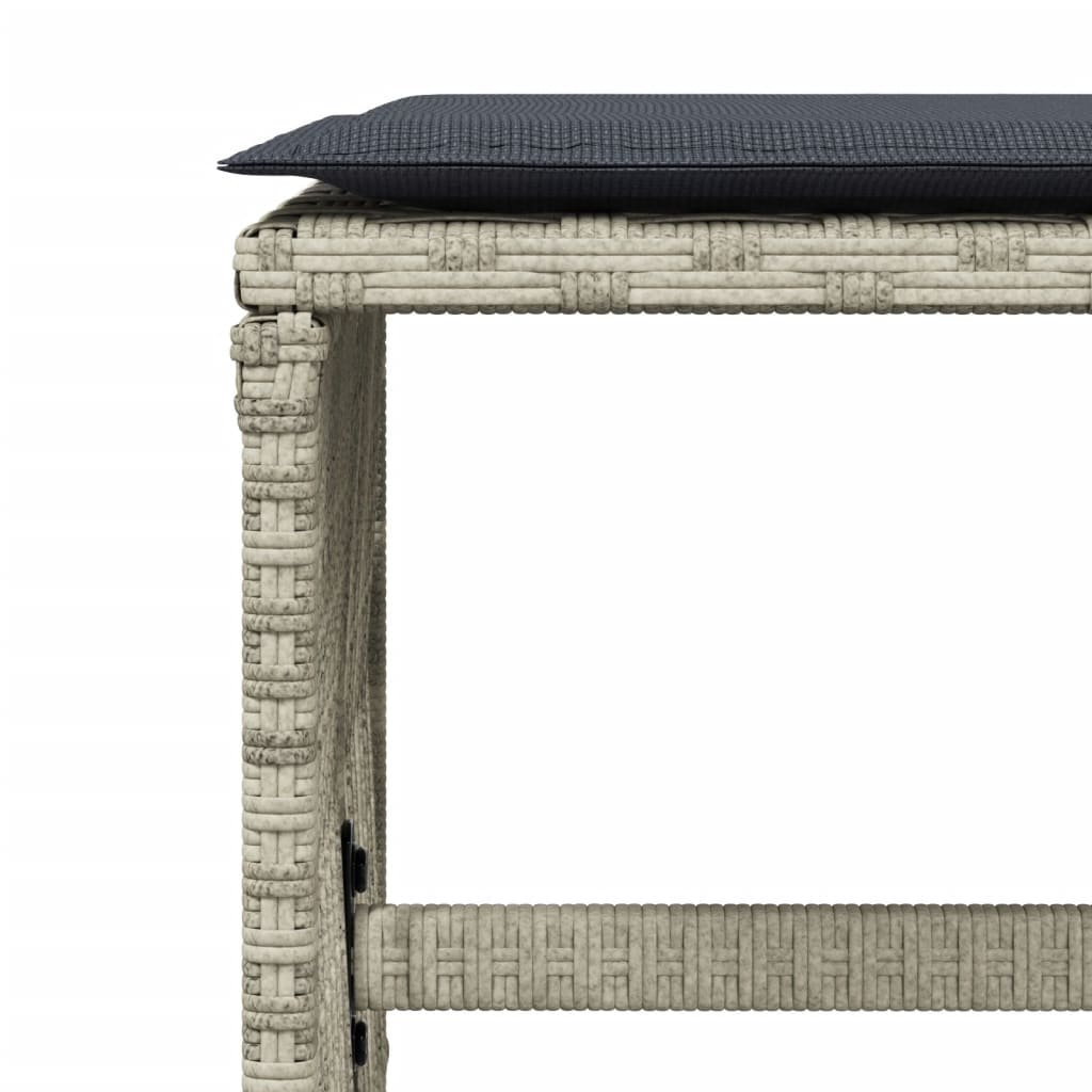 11-delige Tuinset met kussens poly rattan lichtgrijs