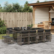 Tuinset 13-delig poly rattan grijs