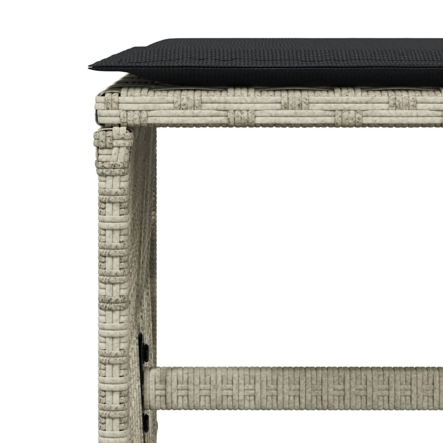 13-delige Tuinset met kussens poly rattan lichtgrijs