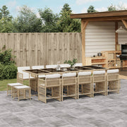 Tuinset 15-delig poly rattan beige