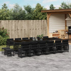 17-piece Garden Set with Cushions Poly Rattan Black