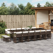 Tuinset poly rattan 17-delig bruin met kussens