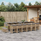 17-piece Garden Dining Set with Cushions Poly Rattan Mixed Beige
