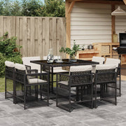 Tuinset poly rattan 9-delig zwart
