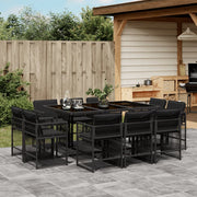 Tuinset 11-delig poly rattan zwart