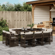 Tuinset 11-delig poly rattan bruin