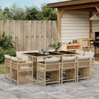11-piece Garden Furniture Set with Cushions, Poly Rattan, Beige