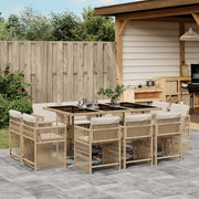Tuinset 11-delig poly rattan beige