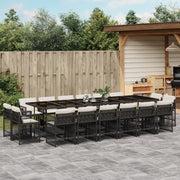 Tuinset 17-delig poly rattan zwart met kussens