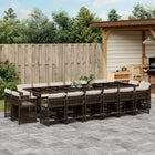 17-Piece Garden Furniture Set with Cushions Poly Rattan Brown