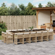 Tuinset 17-delig poly rattan beige