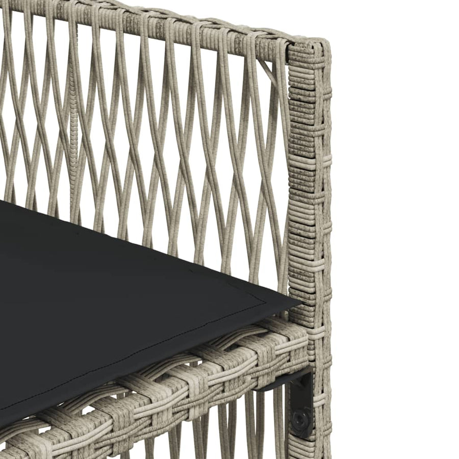 17-delige Tuinset met kussens poly rattan lichtgrijs