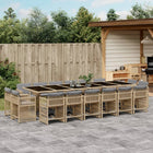17-piece Garden Dining Set with Cushions Poly Rattan Mixed Beige
