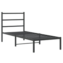 Bedframe Metaal 80 x 200 cm Zwart met hoofdbord