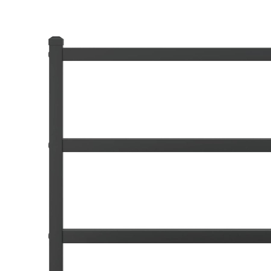 Bedframe Metaal 80 x 200 cm Zwart met hoofdbord