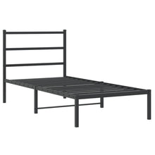 Bedframe Metaal 90 x 190 cm Zwart met hoofdbord