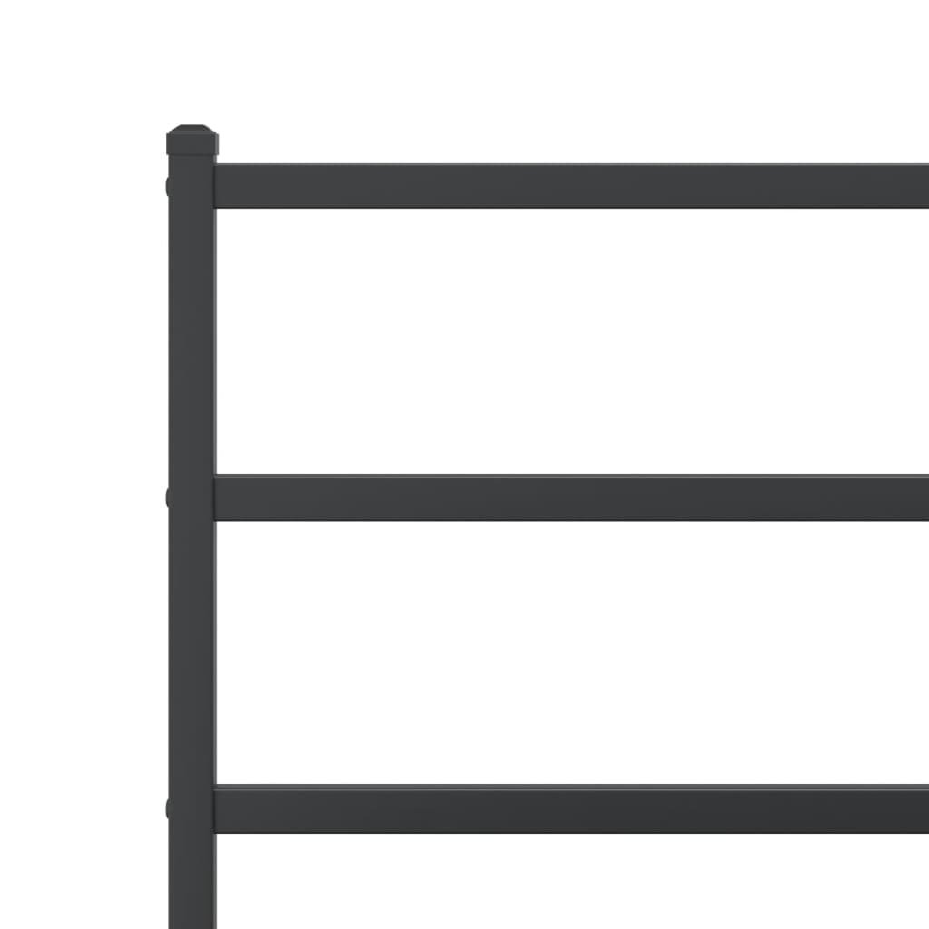 Bedframe Metaal 90 x 190 cm Zwart met hoofdbord