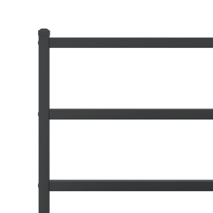 Bedframe Metaal 90 x 190 cm Zwart met hoofdbord