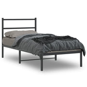 Bedframe metaal zwart 90x190 cm met hoofdbord