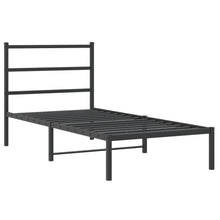 Bedframe Metaal 90 x 200 cm Zwart met hoofdbord