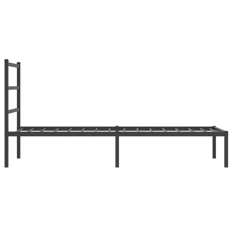 Bedframe Metaal 90 x 200 cm Zwart met hoofdbord