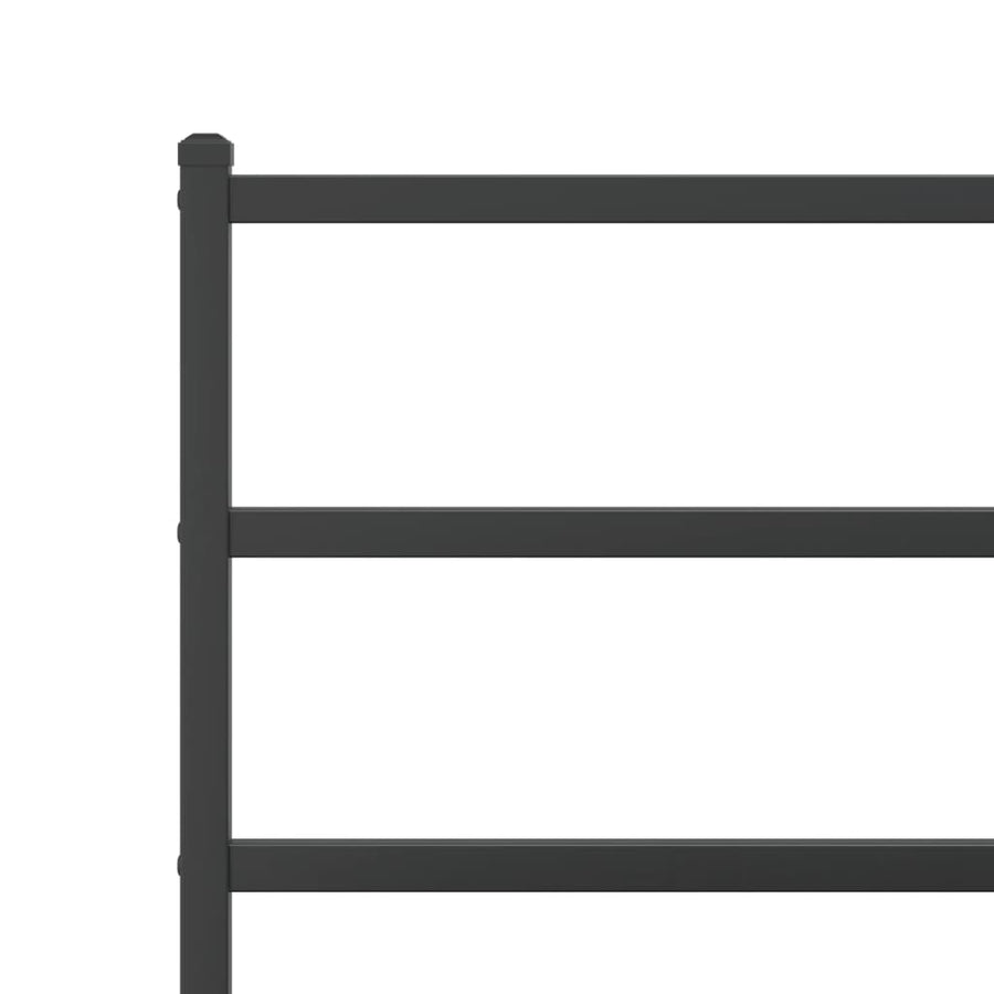 Bedframe Metaal 90 x 200 cm Zwart met hoofdbord