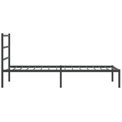 Bedframe Metaal 100 x 200 cm Zwart met hoofdbord
