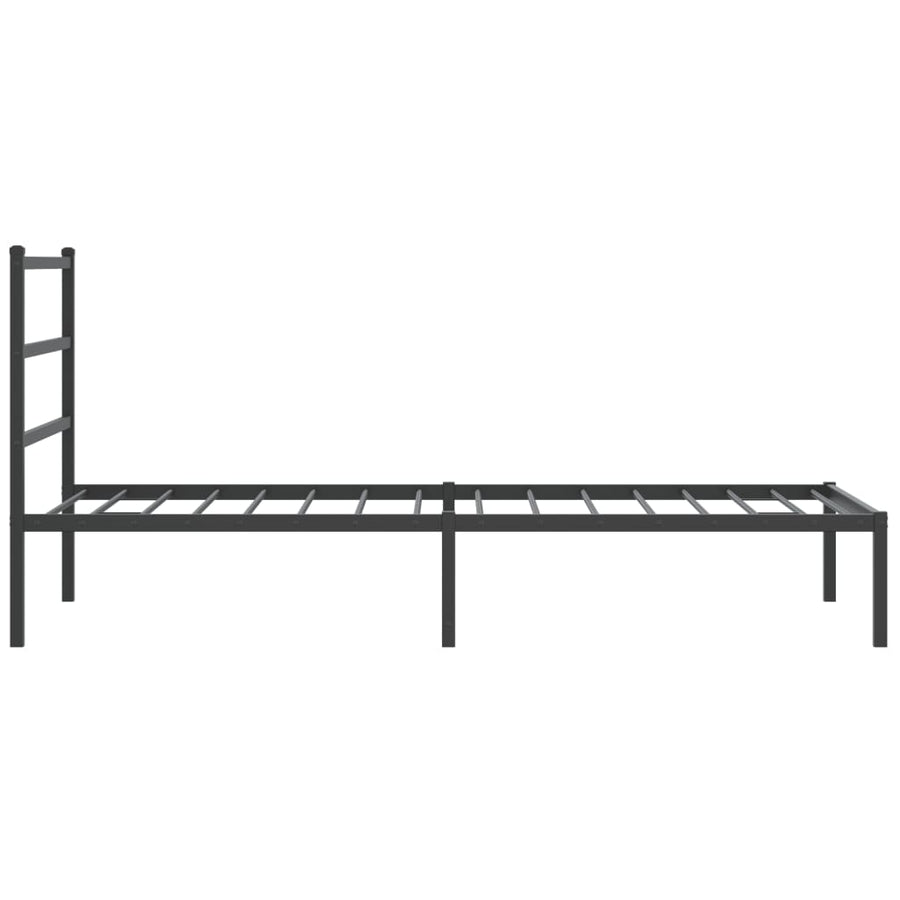 Bedframe Metaal 100 x 200 cm Zwart met hoofdbord