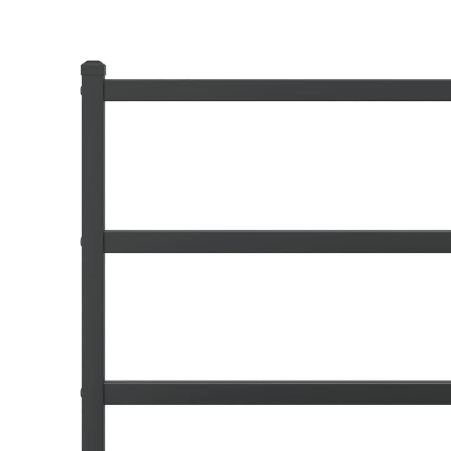 Bedframe Metaal 100 x 200 cm Zwart met hoofdbord